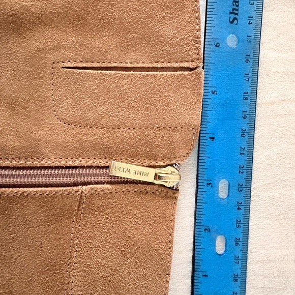 🍄🟫 Nine West Tan Suede Heeled Boots size 8.5 - Picture 4 of 9